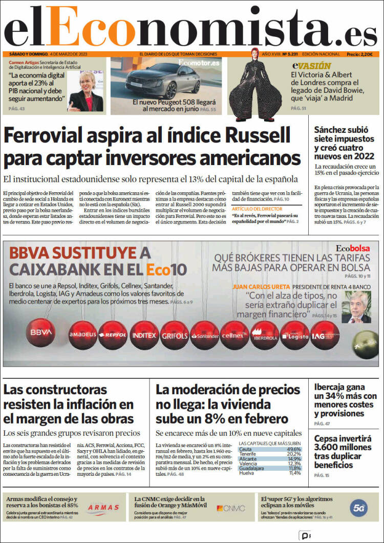Portada de El Economista (Espa&ntilde;a)