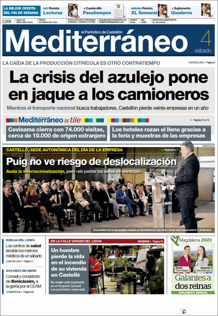 Portada de El Periódico Mediterraneo (España)