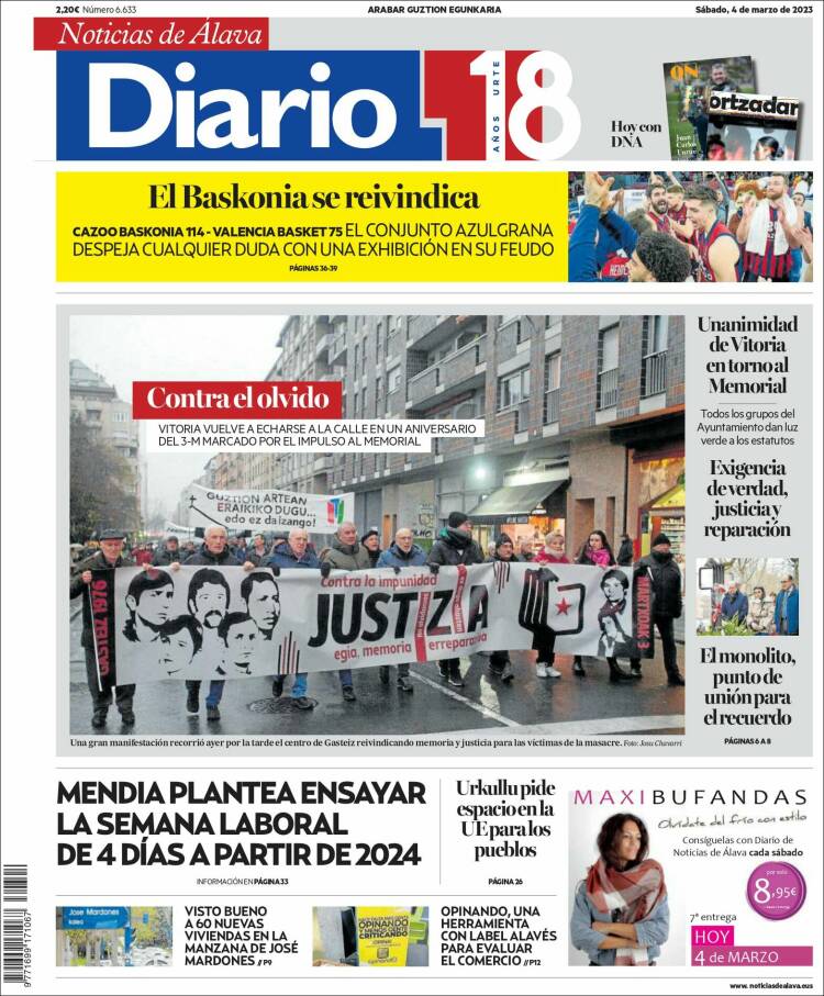 Portada de Noticias de Álava (España)