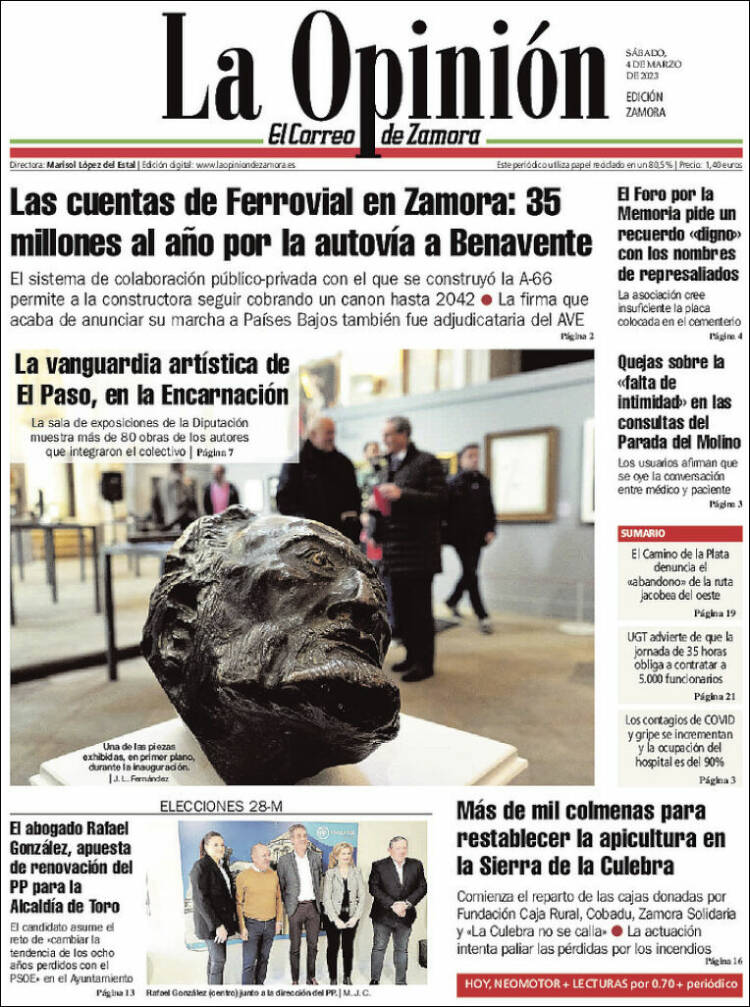 Portada de La Opinión - El Correo de Zamora (España)