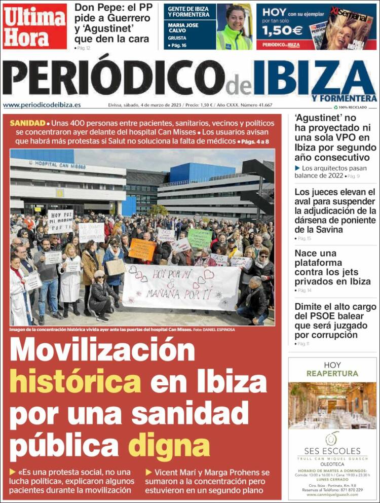 Portada de Periódico de Ibiza (España)