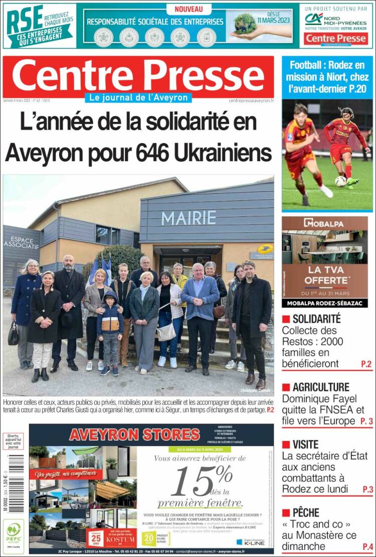 Portada de Centre Presse (France)