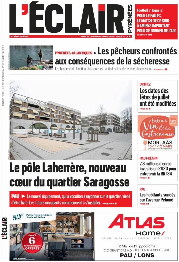 Portada de L'Eclair des Pyrénées (France)