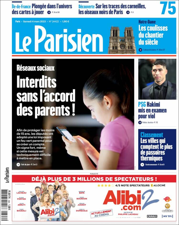 Portada de Le Parisien (France)