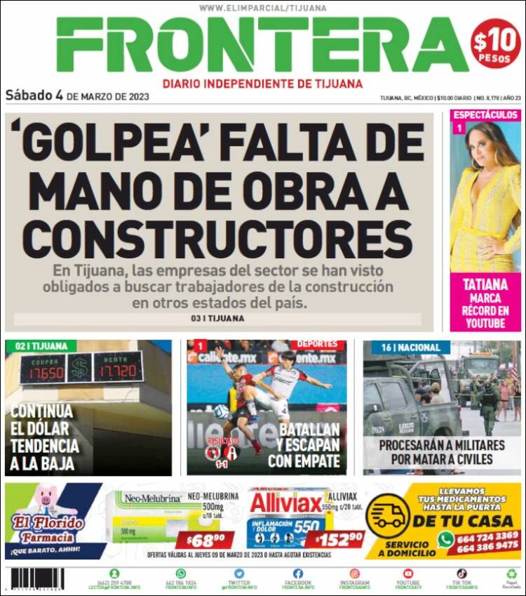 Portada de Frontera (México)