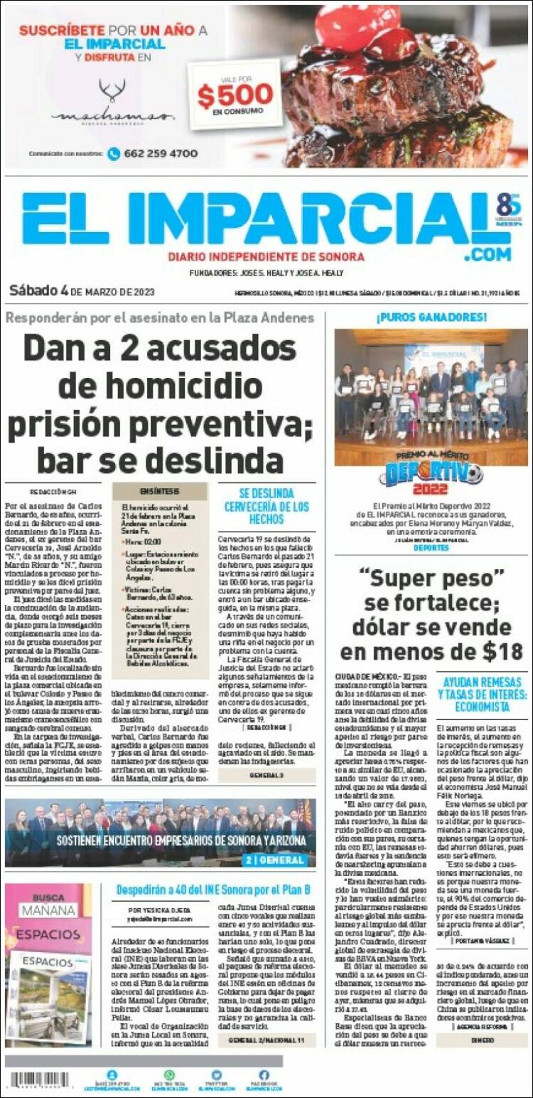 Portada de El Imparcial (México)