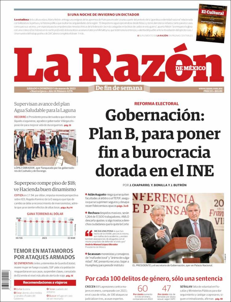 Portada de La Razón (México)