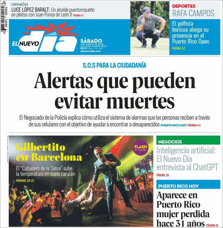 Portada de El Nuevo Día (Puerto Rico)