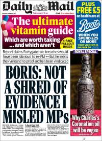 Portada de Daily Mail (Reino Unido)