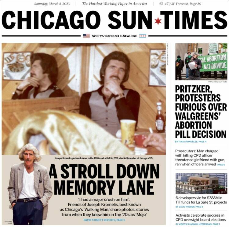 Portada de Chicago Sun-Times (USA)