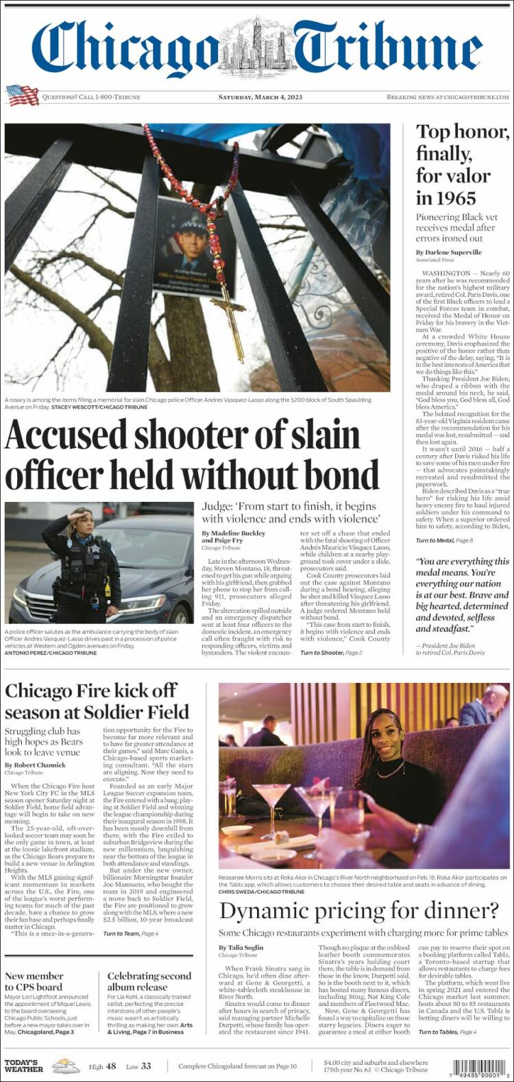 Portada de Chicago Tribune (USA)