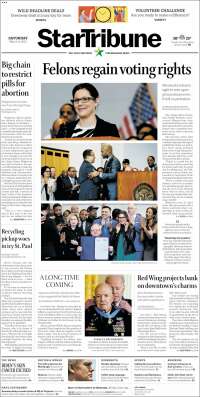 Portada de Star Tribune (USA)