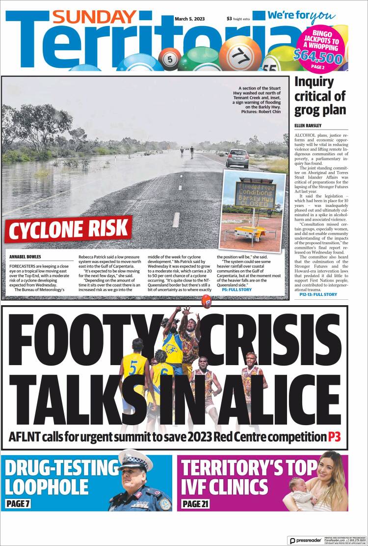 Portada de Northern Territory News (Australia)