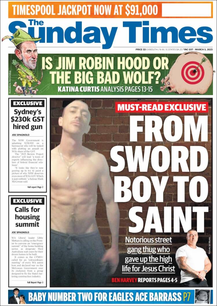 Portada de The West Australian (Australia)