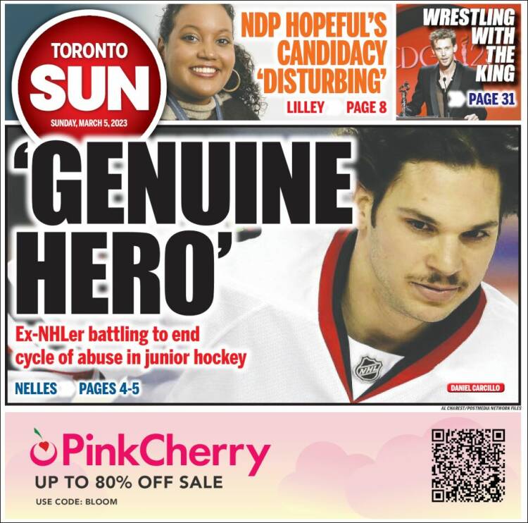 Portada de The Toronto Sun (Canada)