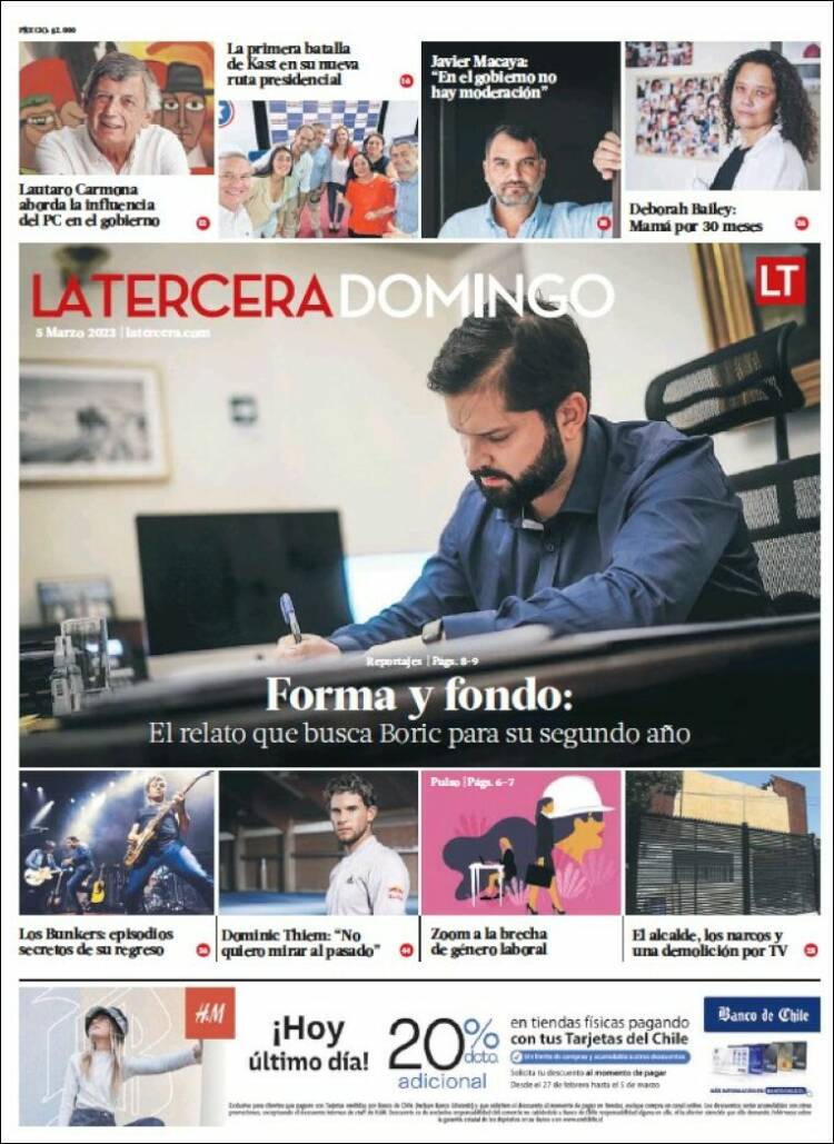 Portada de La Tercera (Chile)