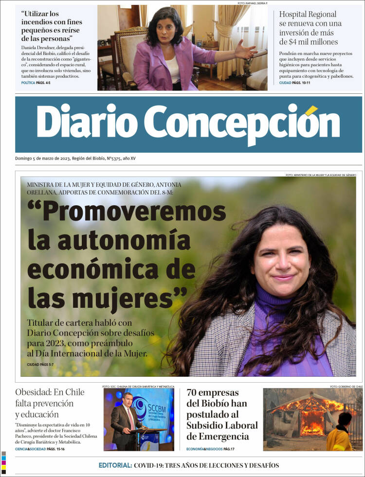 Portada de Diario de Concepción (Chile)