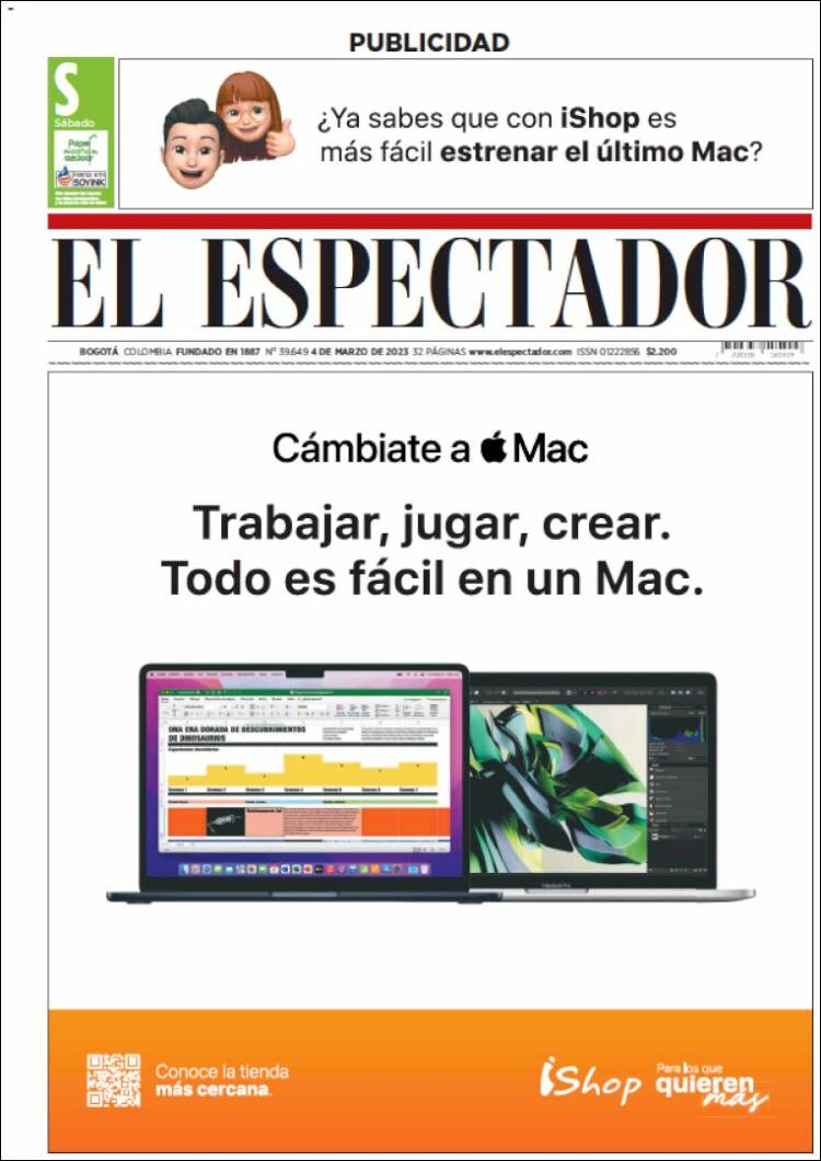 Portada de El Espectador (Colombia)