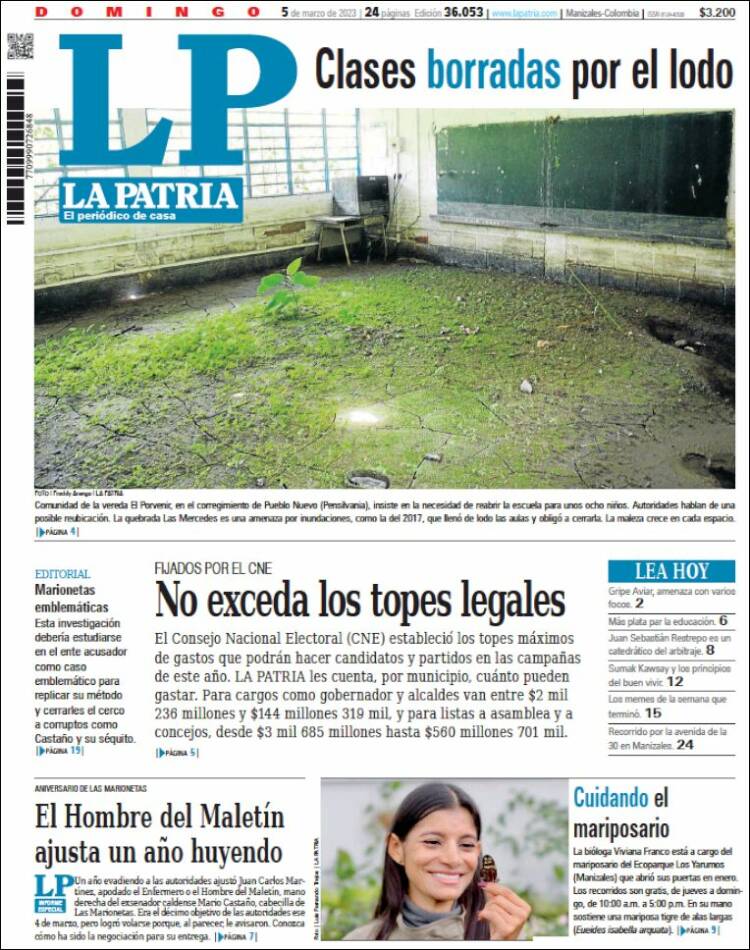 Portada de La Patria (Colombia)