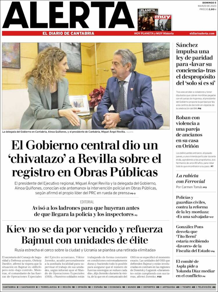 Portada de Alerta - El Diario de Cantabria (Espa&ntilde;a)