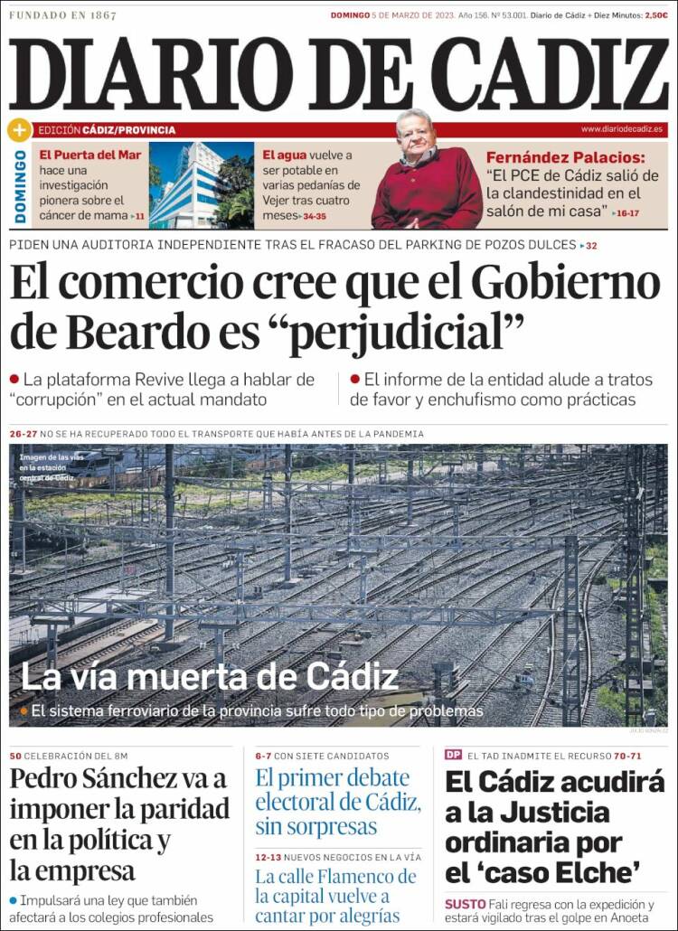 Portada de Diario de Cádiz (Espa&ntilde;a)