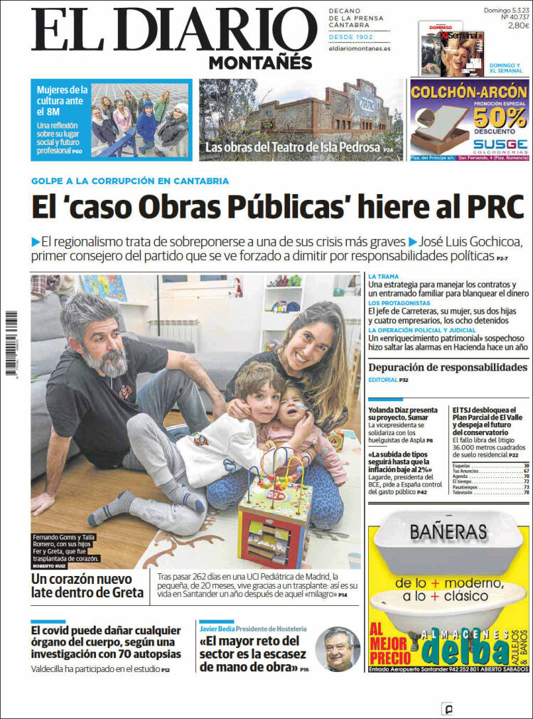 Portada de El Diario Montañés (Espa&ntilde;a)