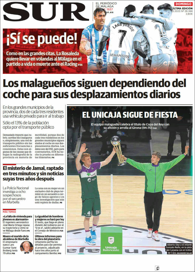 Portada de Diario el Sur (Espa&ntilde;a)