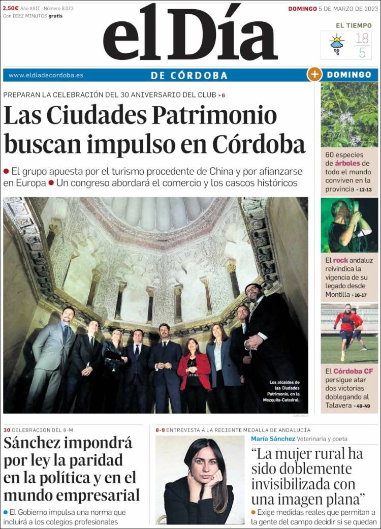 Portada de El Día de Córdoba (Espa&ntilde;a)