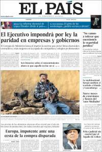 Portada de El País (España)