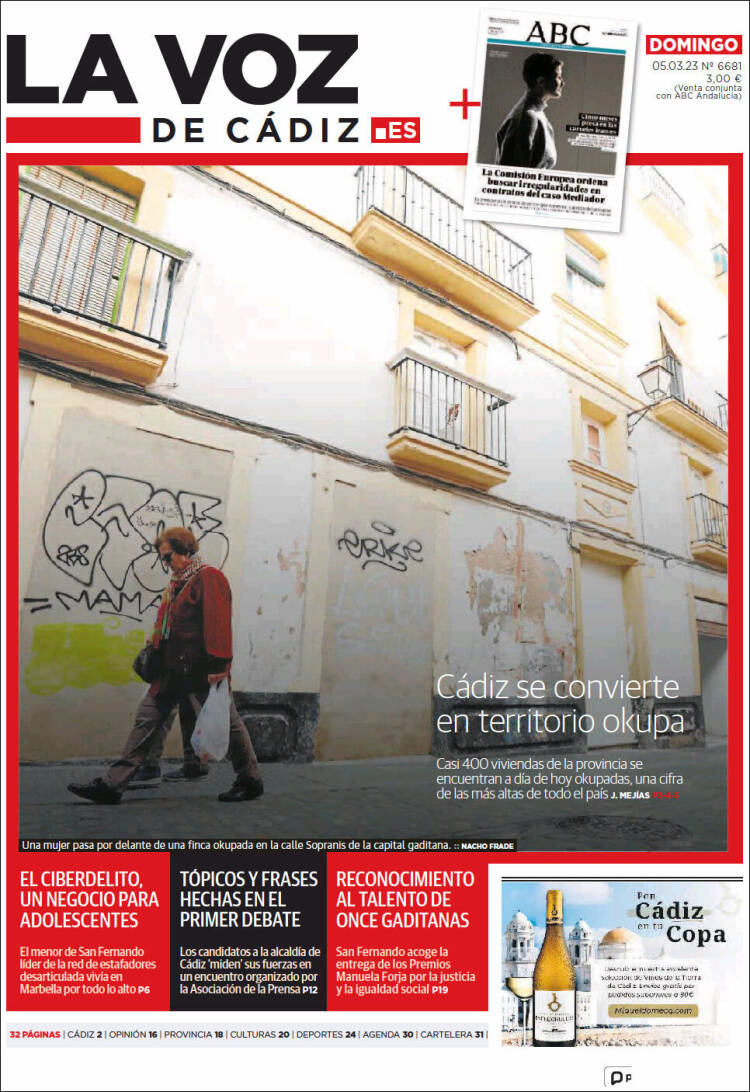 Portada de La Voz de Cádiz (Espa&ntilde;a)