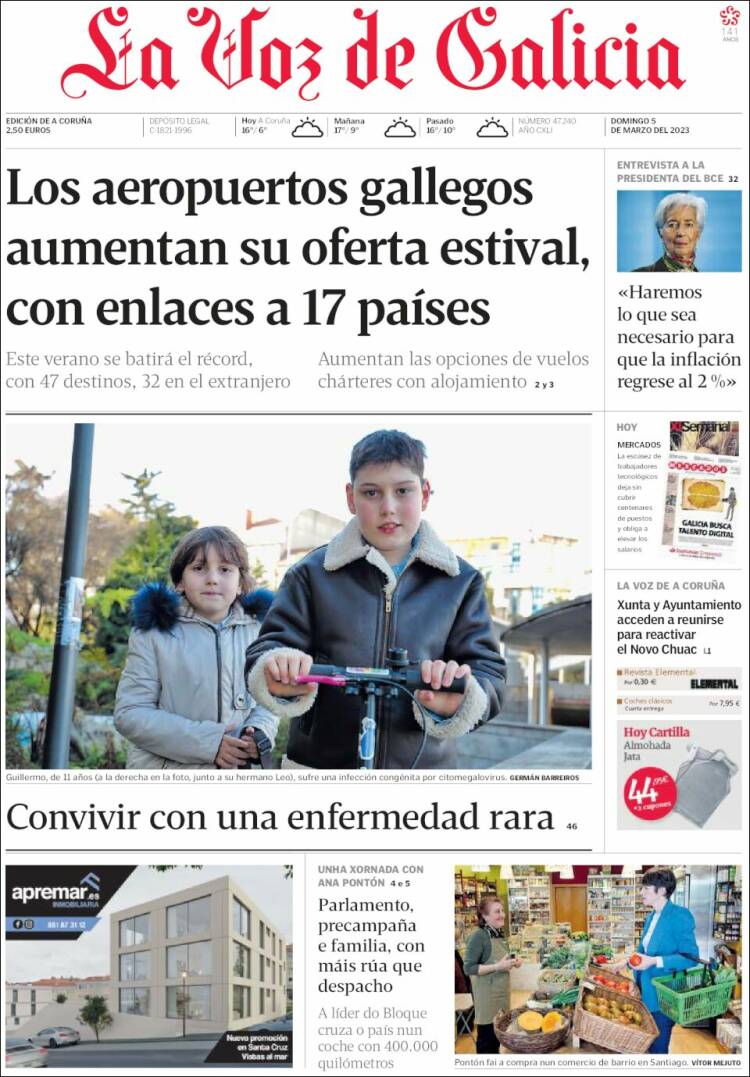 Portada de La Voz de Galicia (Espa&ntilde;a)