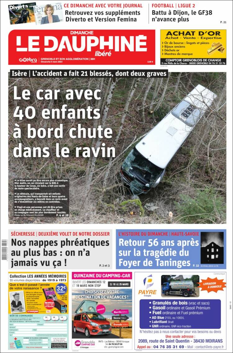 Portada de Le Dauphiné Libéré (France)