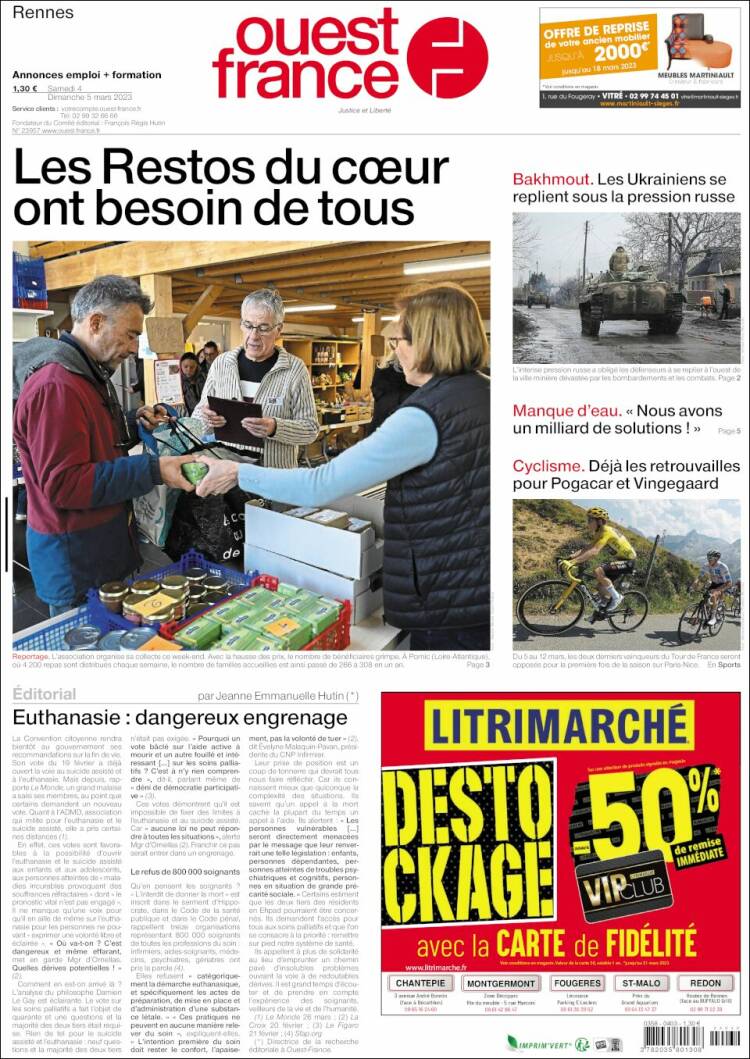 Portada de Ouest France (France)