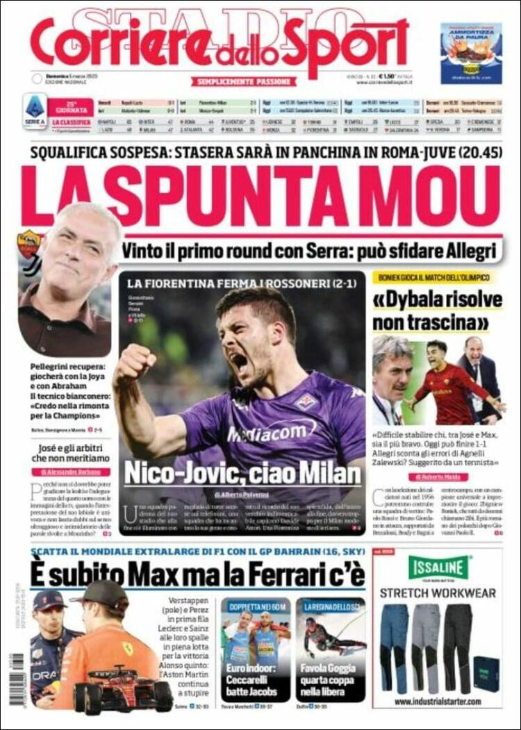 Portada de Corriere dello Sport (Italia)