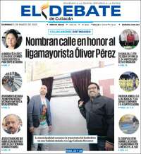 Portada de El Debate de Culiacán (México)