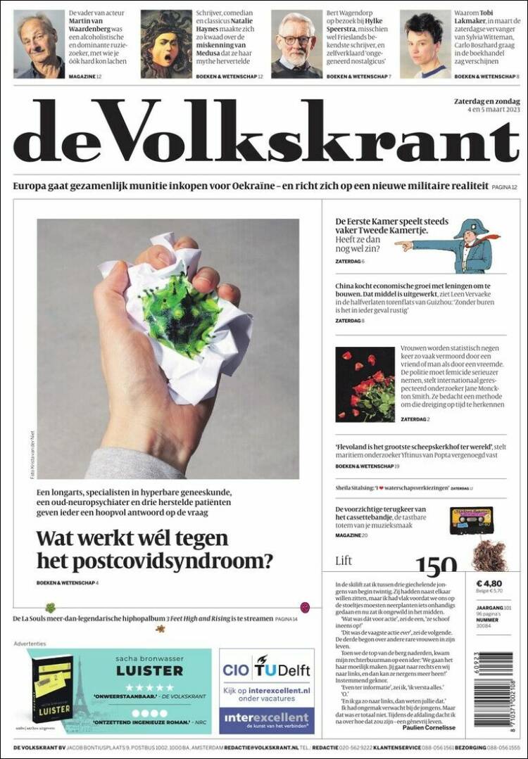Portada de De Volkskrant (Pa&iacute;ses Bajos)