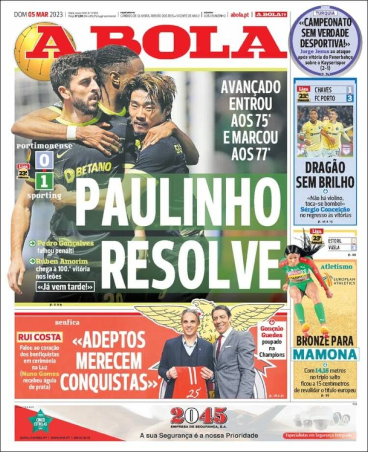 Portada de A Bola (Portugal)