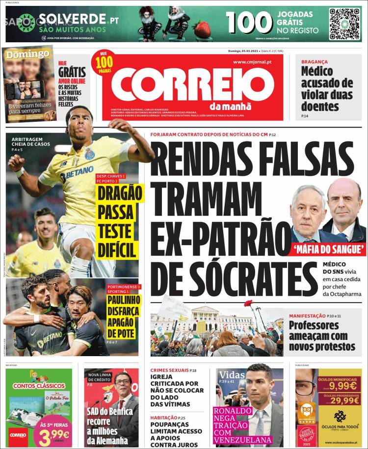 Portada de Correio da Manhã (Portugal)