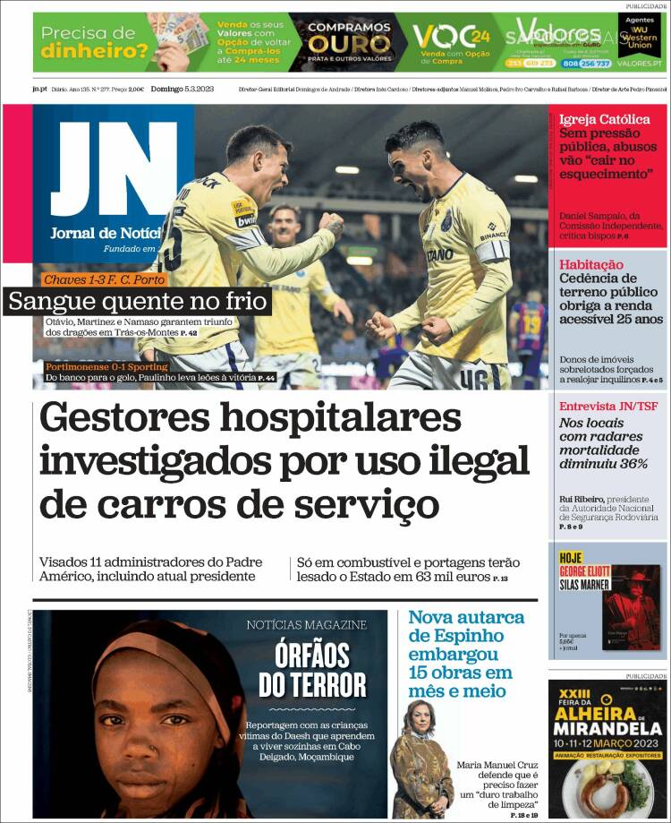 Portada de Jornal de Notícias (Portugal)