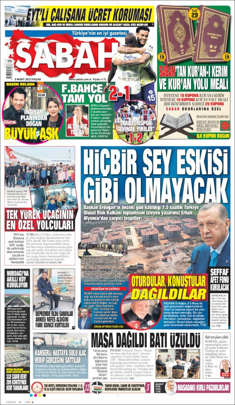 Portada de Sabah (Turqu&iacute;a)