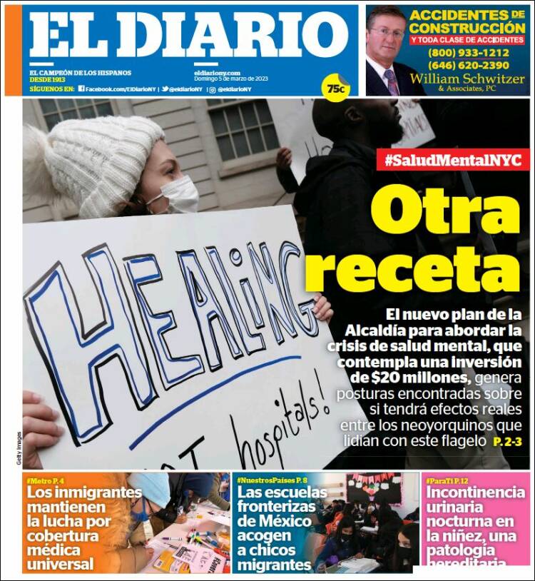 Portada de El Diario NY (USA)