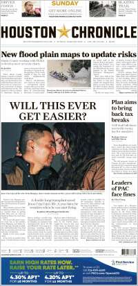 Portada de Houston Chronicle (USA)