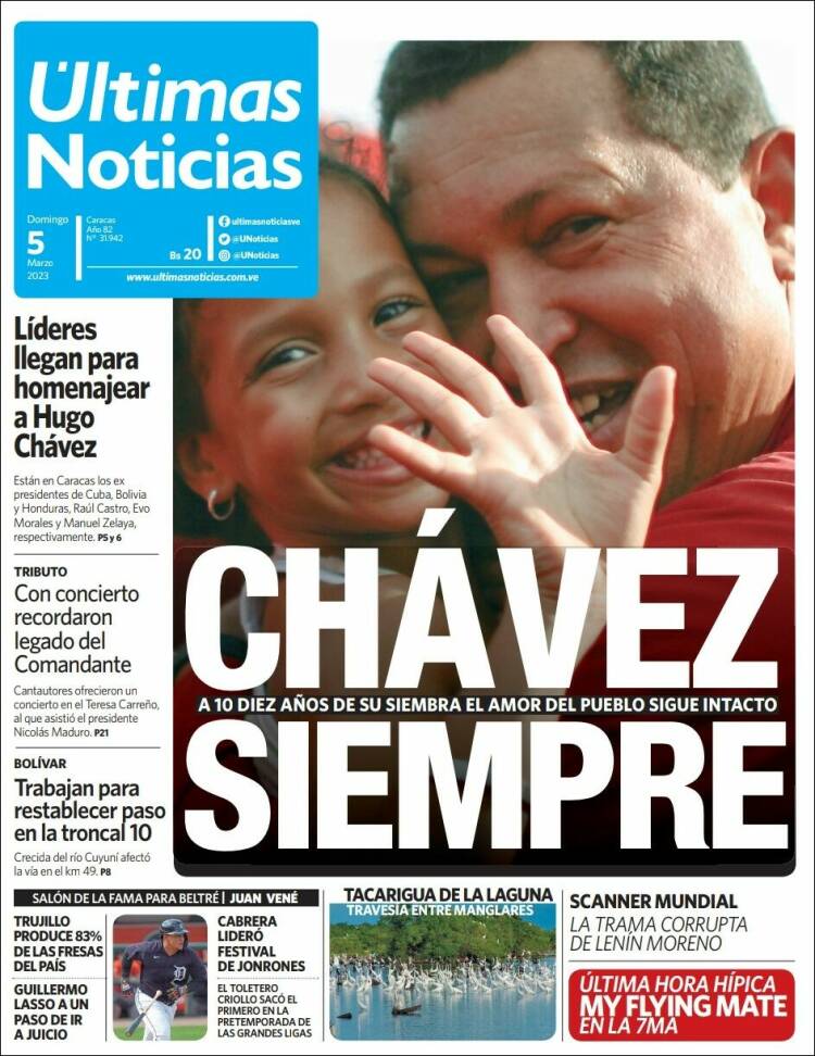Portada de Últimas Noticias (Venezuela)