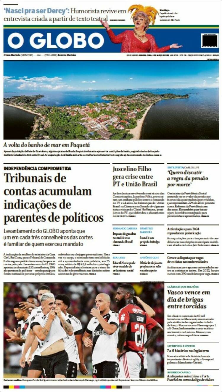 Portada de O Globo (Brasil)