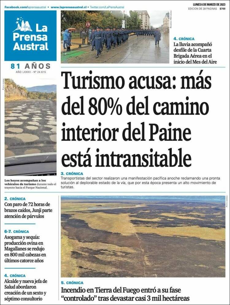 Portada de El Magallanes (Chile)