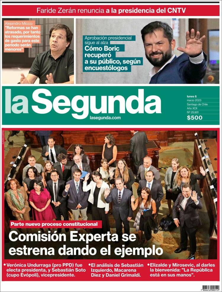 Portada de La Segunda (Chile)