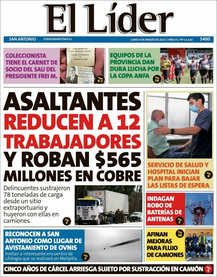 Portada de Lider de San Antonio (Chile)