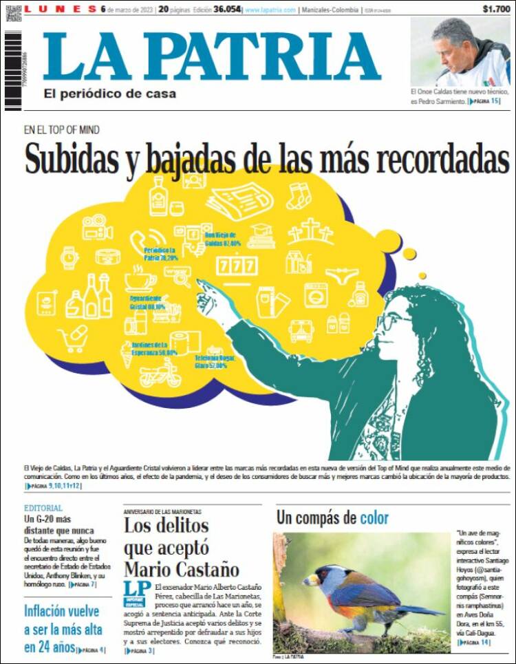 Portada de La Patria (Colombia)