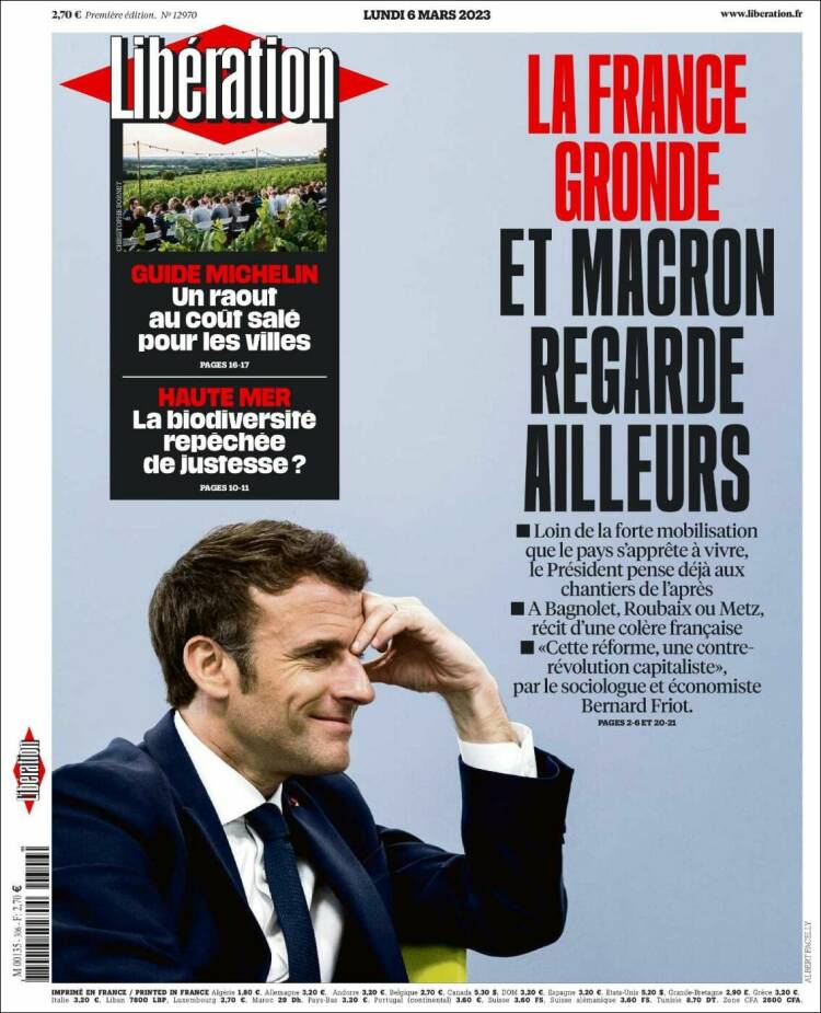 Portada de Libération (Francia)