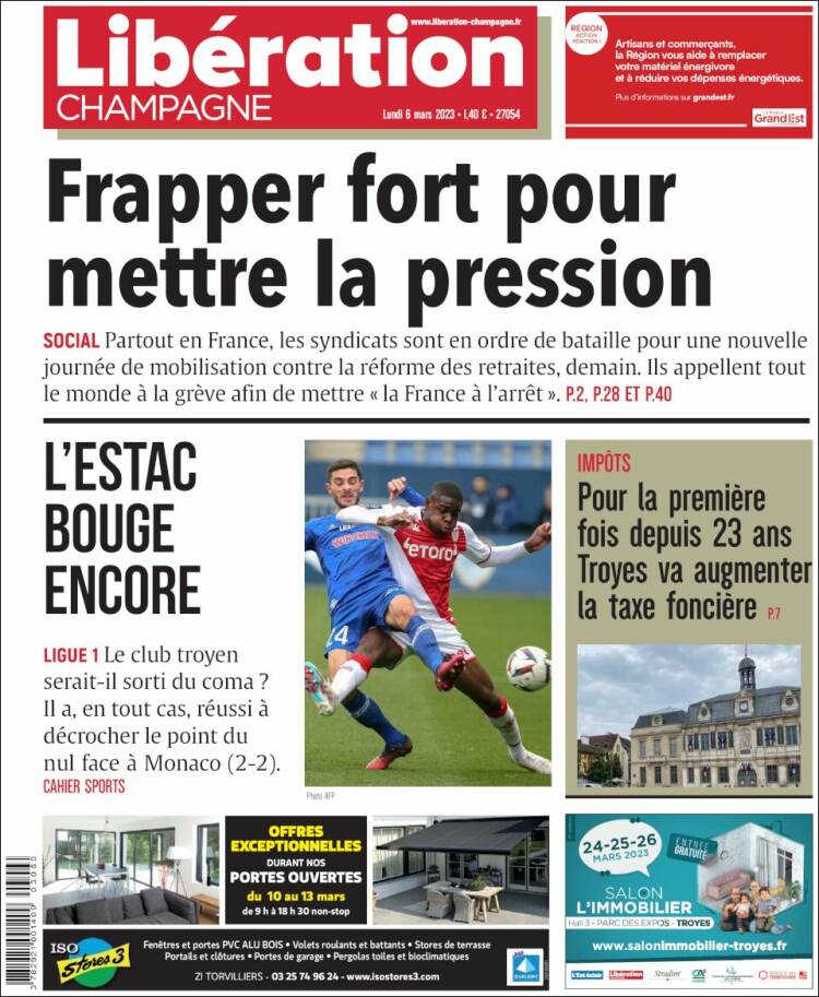 Portada de Libération Champagne (Francia)